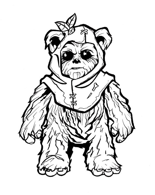 Star Wars Ewok Coloring Page