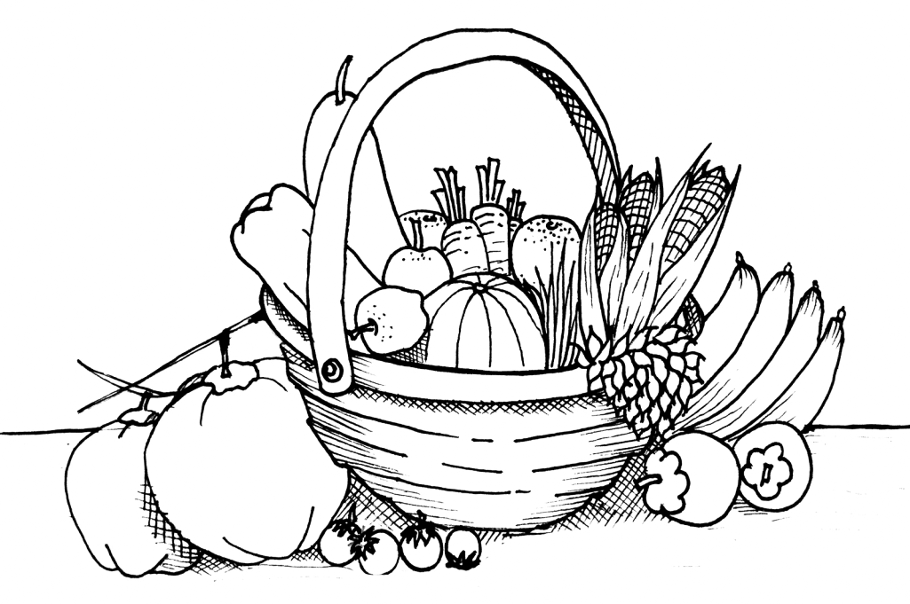 Vegetable Harvest Coloring Page