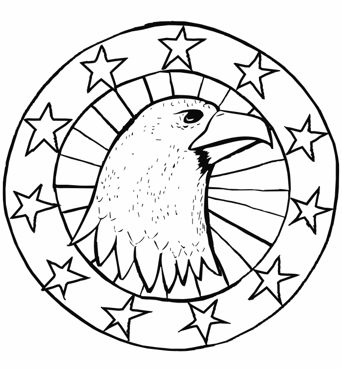 American Eagle Stars Coloring Page