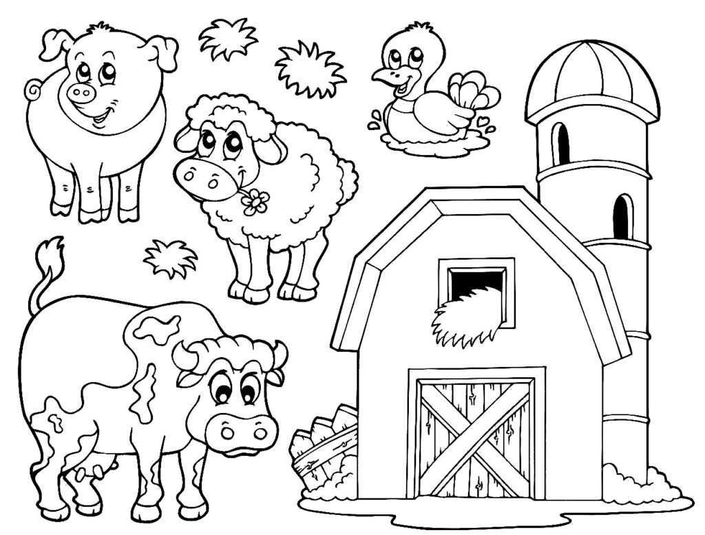 Animals On The Farm Coloring Page