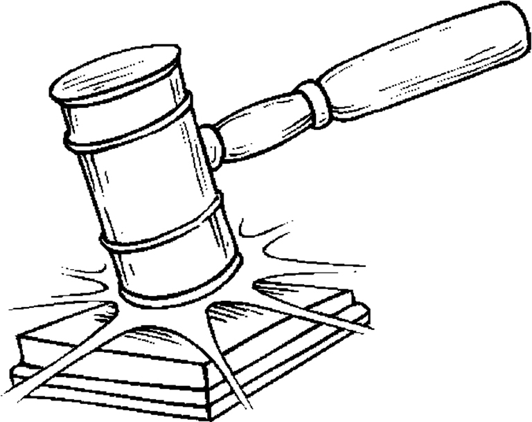 Banging Gavel Government Coloring Page