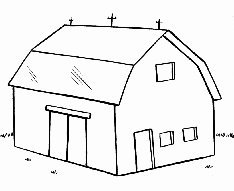 Barn Coloring Page