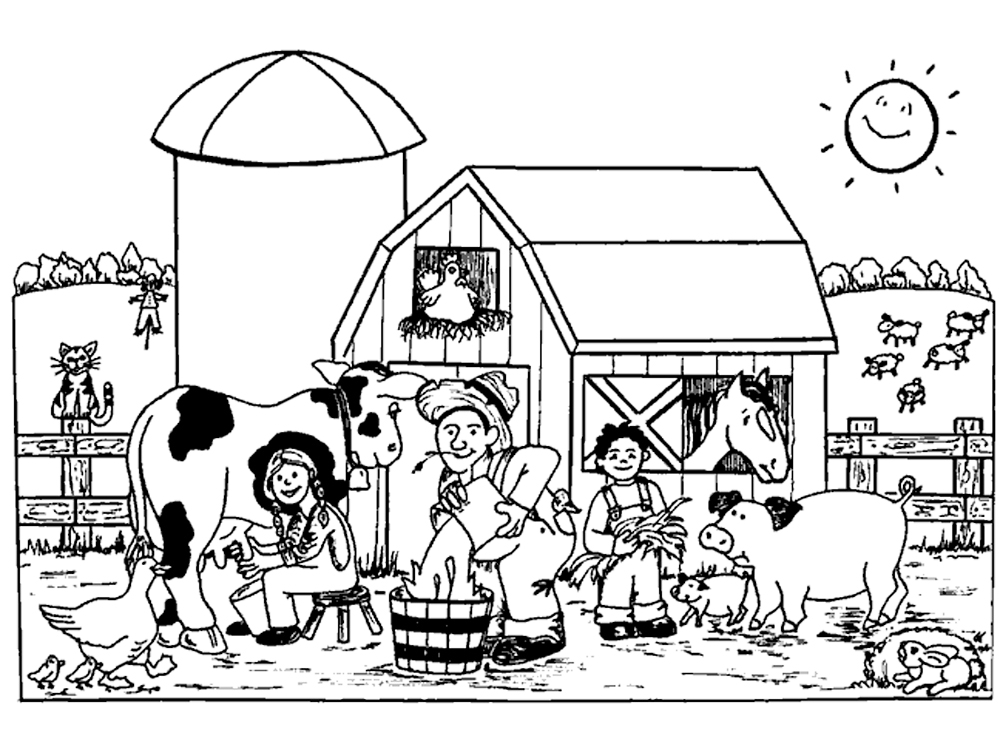 Barn On The Farm Coloring Page