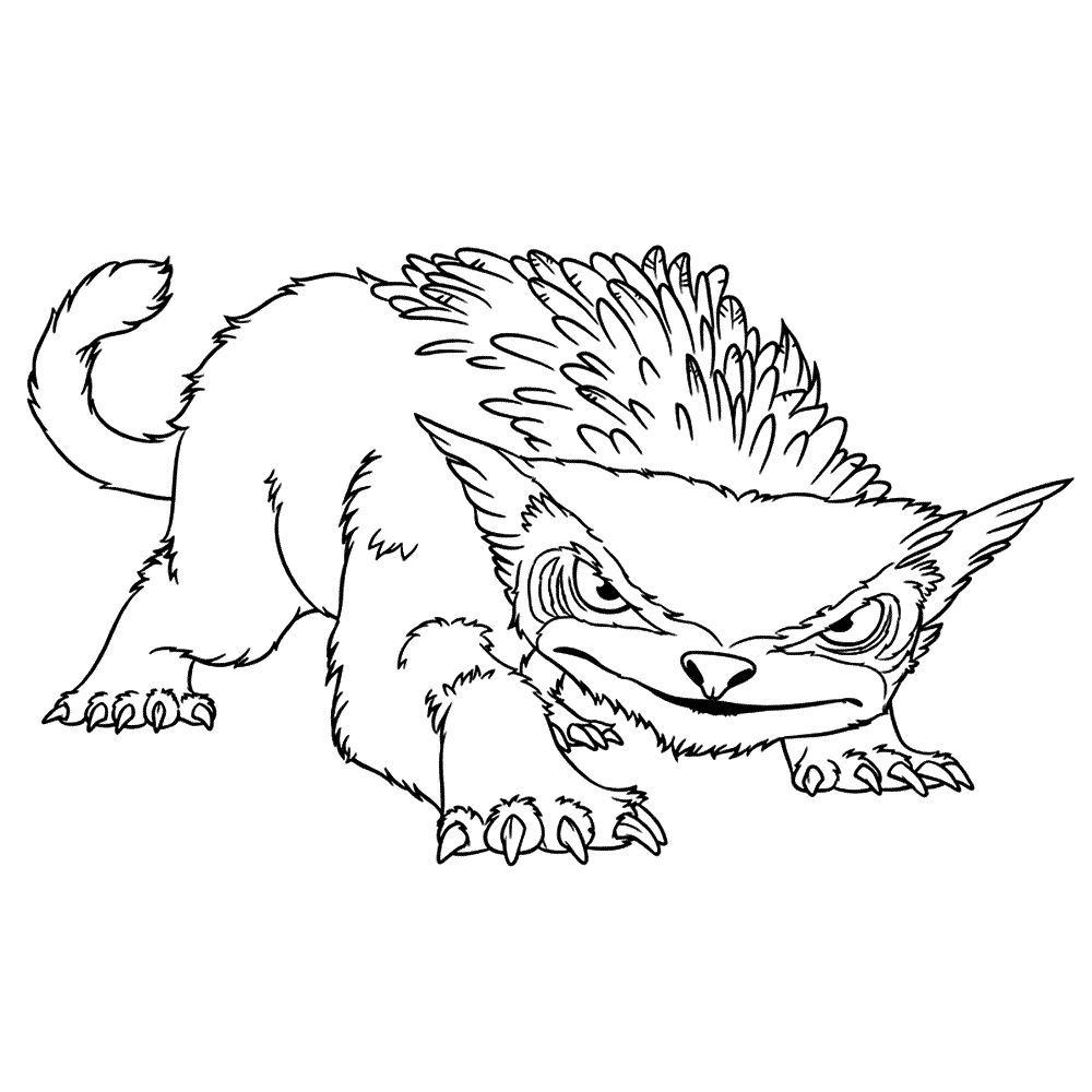 Bear Owl Croods Coloring Page