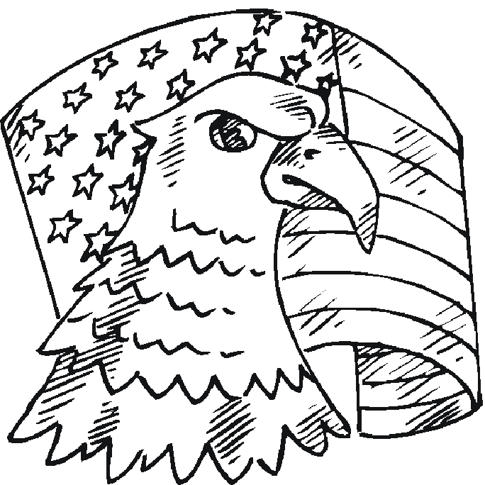 Eagle And Flag American Government Coloring Page