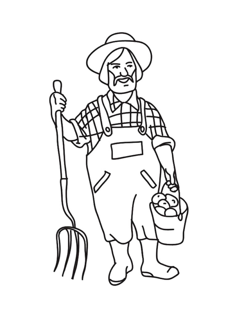 Farmer Coloring Page