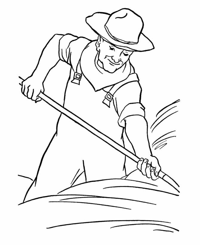 Farmer Working Coloring Page