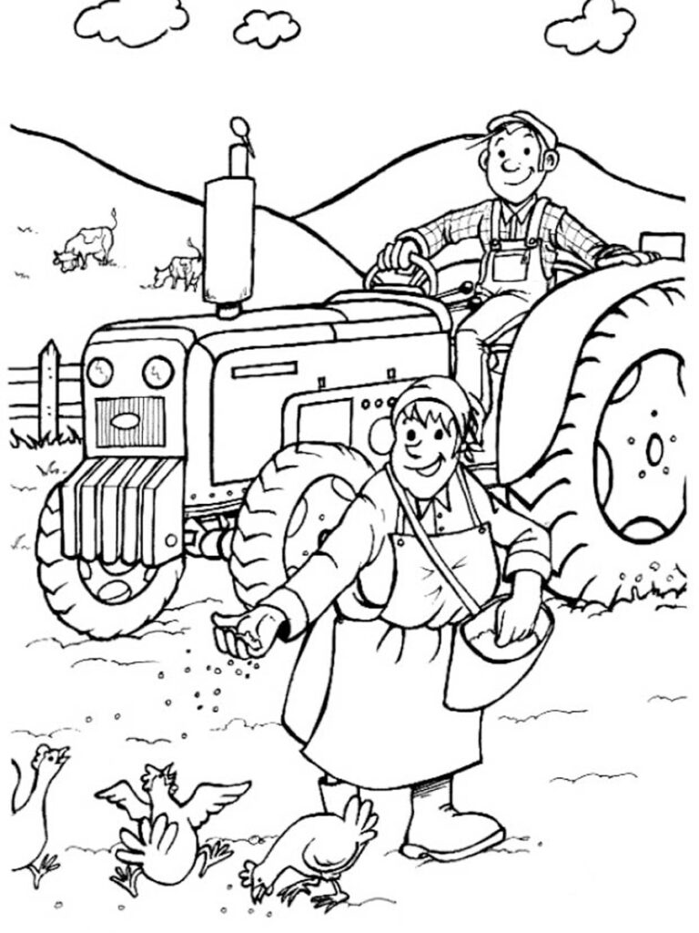 Farmers Coloring Page