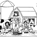 Farmers And Animals Coloring Page