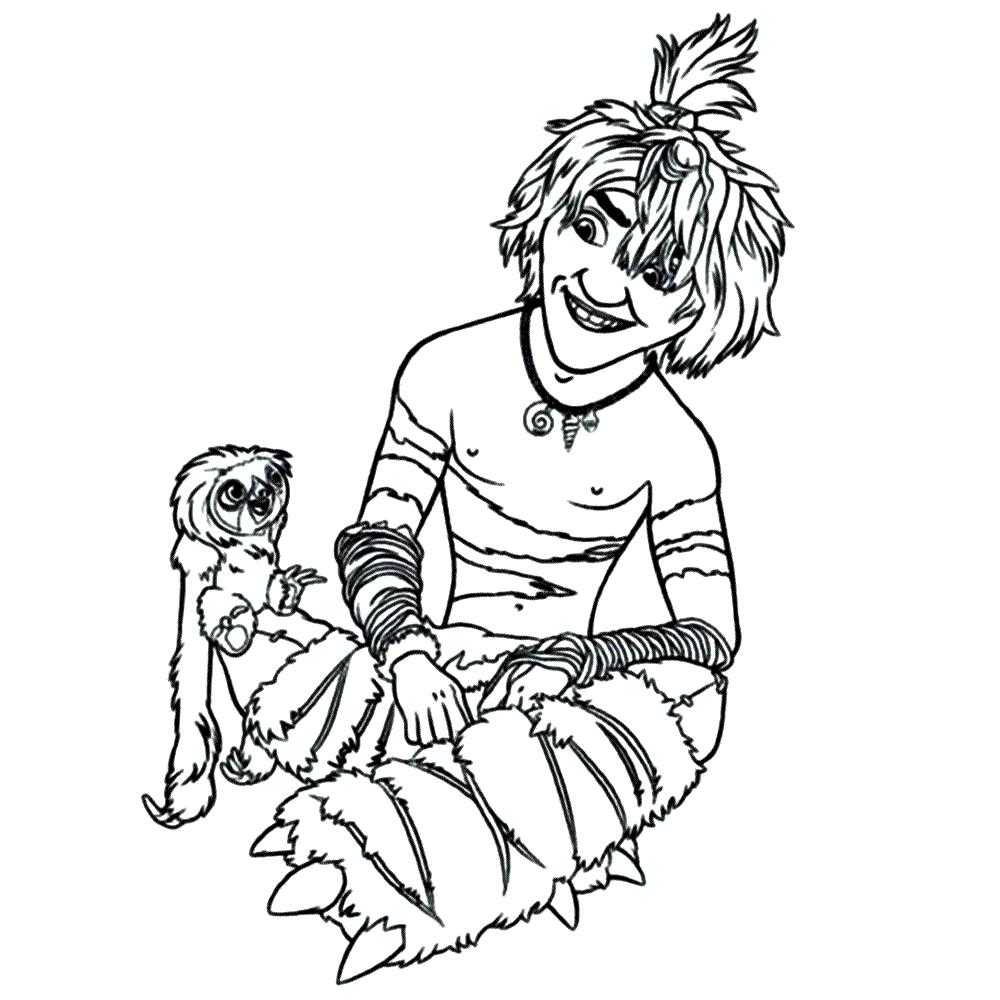 Guy And Belt Croods Coloring Page