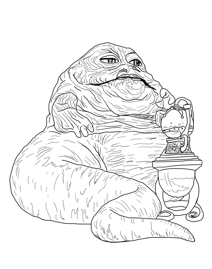 Jabba The Hutt Coloring Page