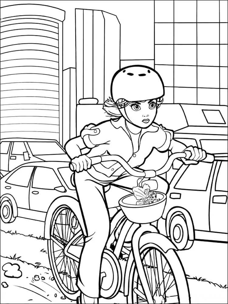 Riding A Bike Thumbelina Coloring Pages