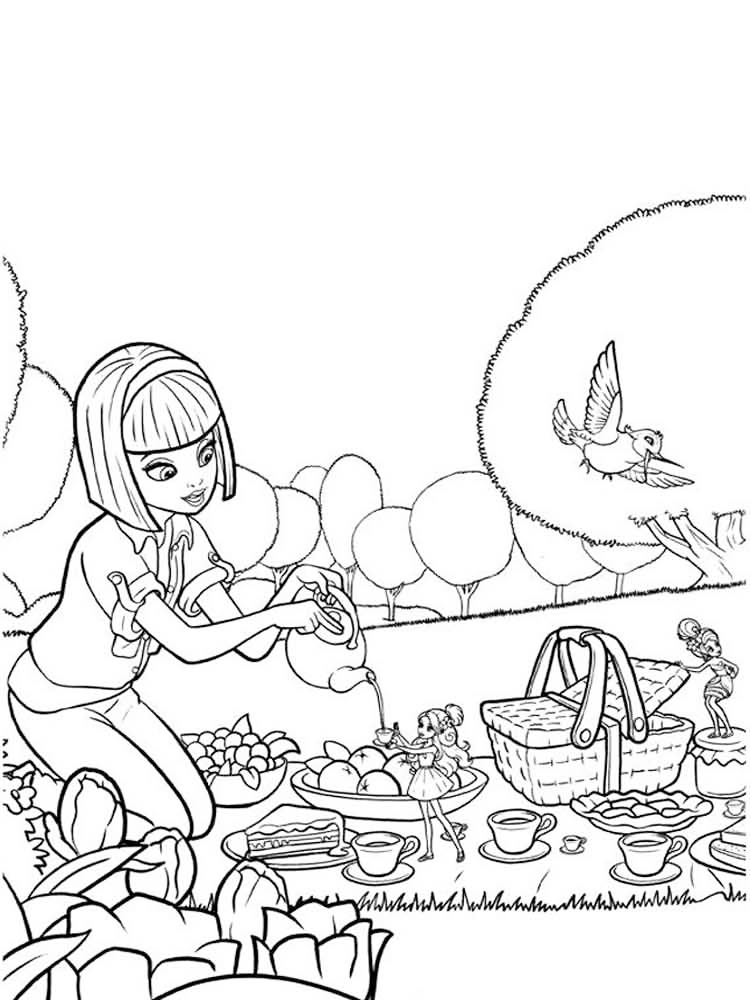 Tea With Thumbelina Coloring Pages