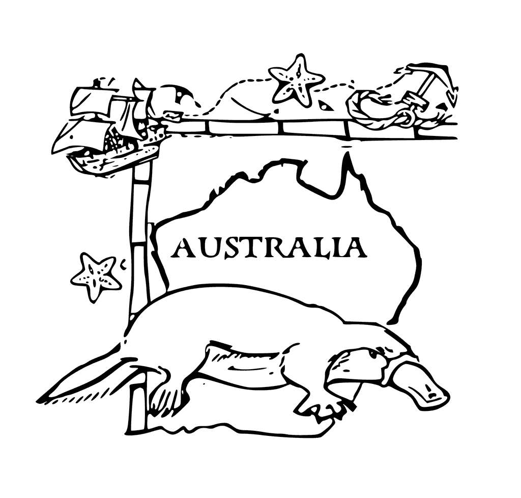 Australian Platypus Coloring Page