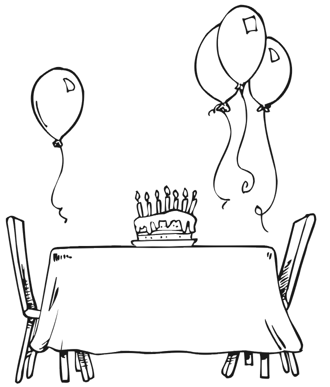Birthday Party Coloring Page