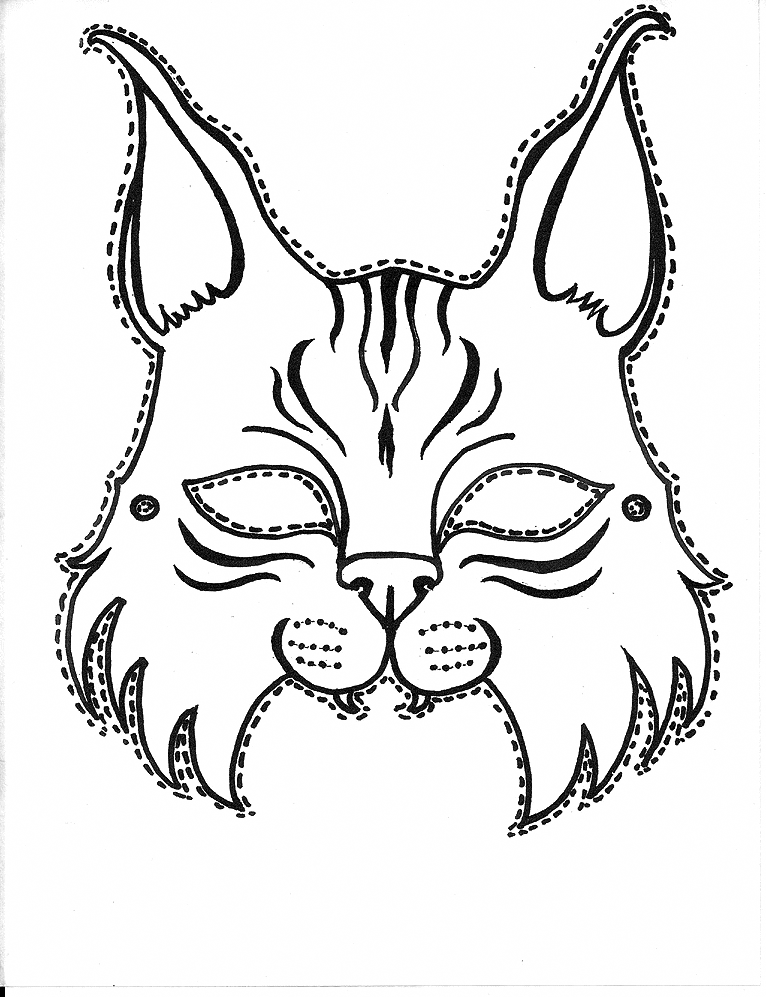 Bobcat Mask Coloring Page