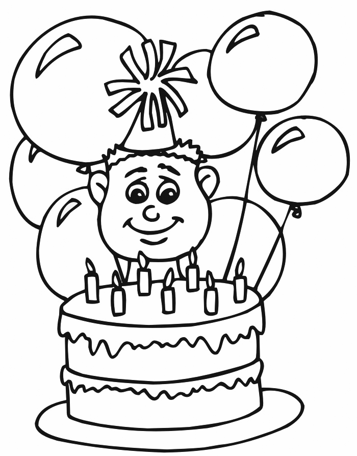 Boys Birthday Party Coloring Page