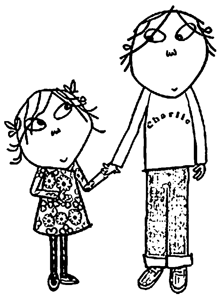 Charlie And Lola Holding Hands Coloring Page