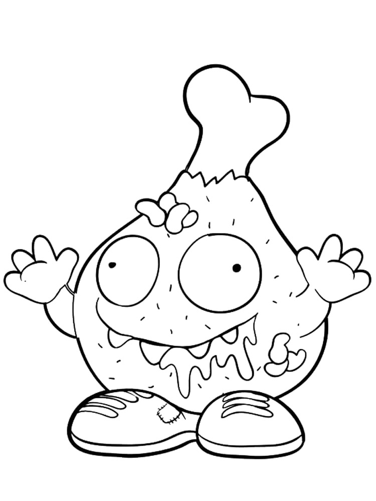 Chicken Leg Monster Coloring Page