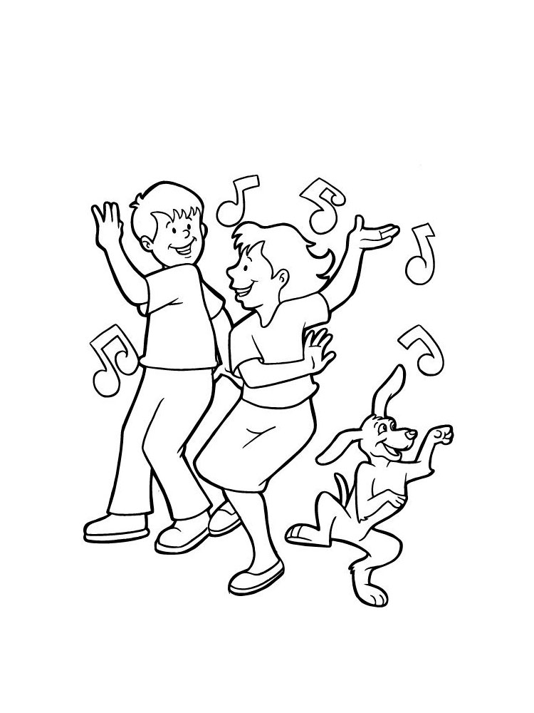 Couple Dance Party Coloring Page