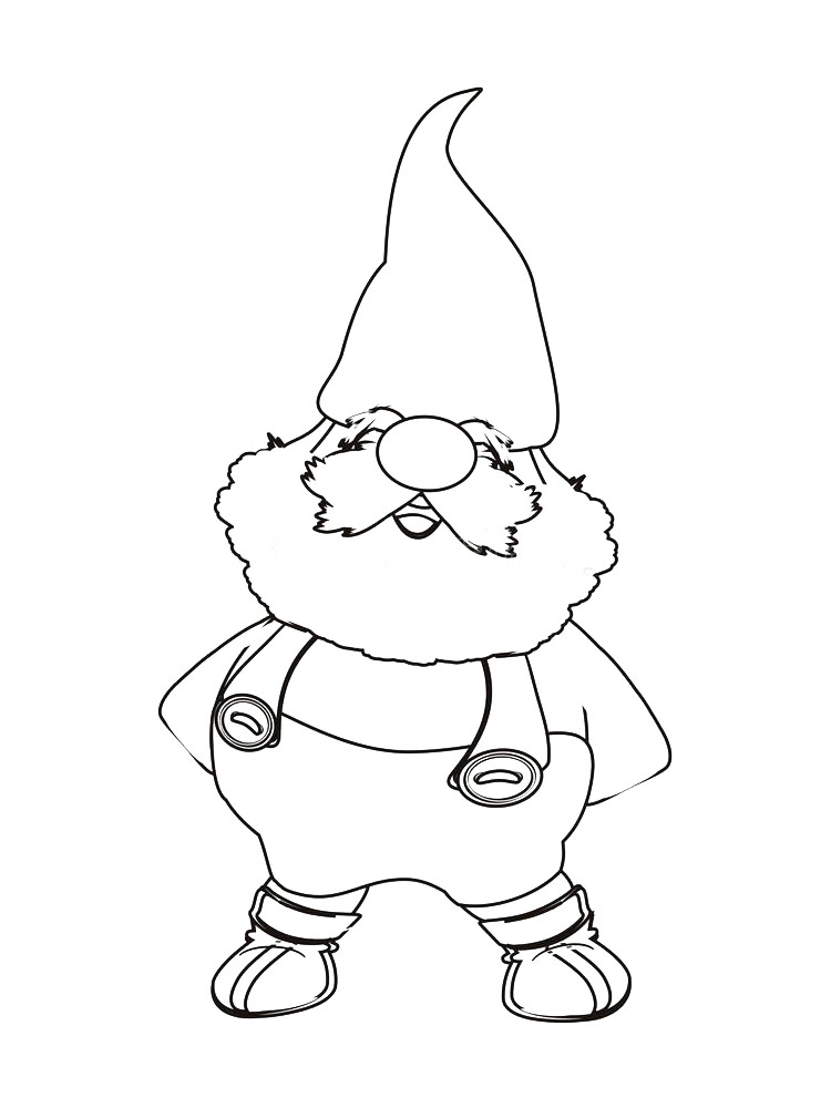 Cute Gnome Coloring Page