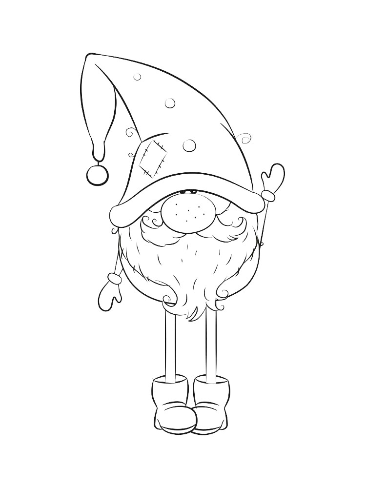 Cute Gnome Coloring Pages