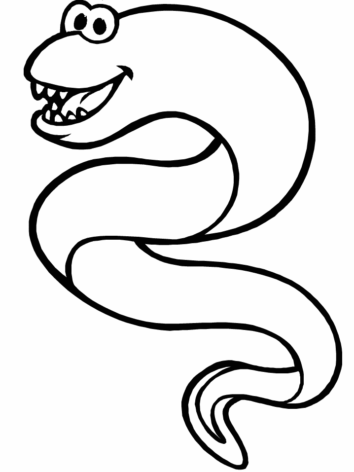 Cute Smiling Eel Coloring Page