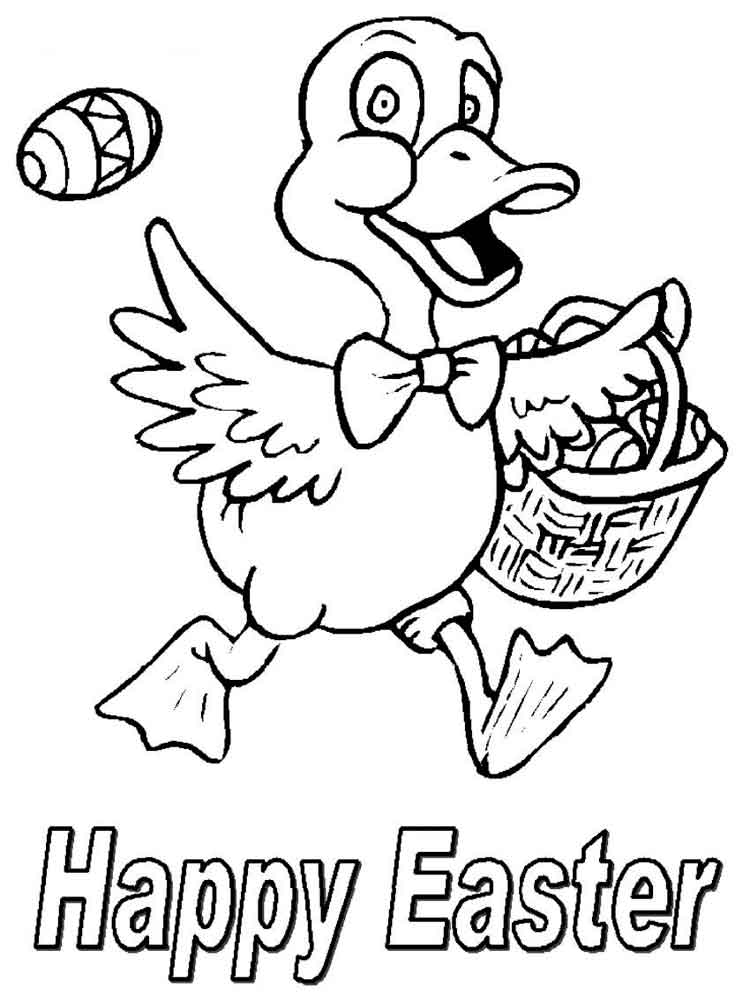 Easter Sunday Duck Coloring Page