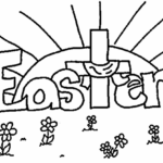 Easter Sunday Sun Coloring Page