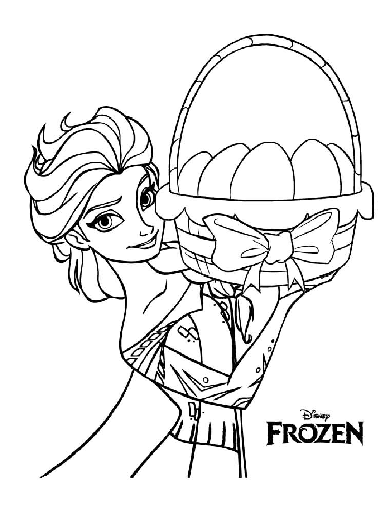 Elsa On Easter Sunday Coloring Page