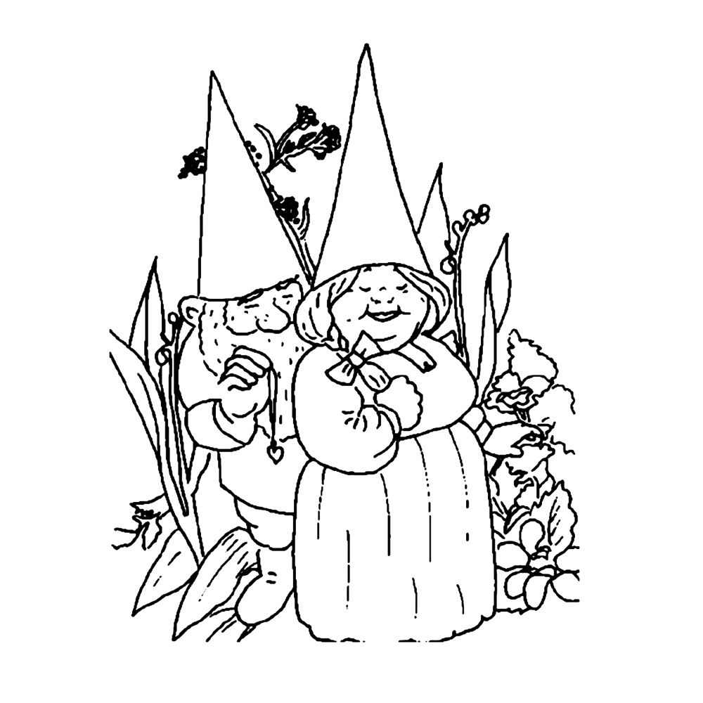 Gnome Love Coloring Page