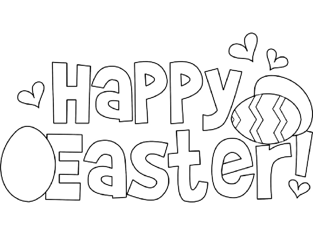 Happy Easter Coloring Page