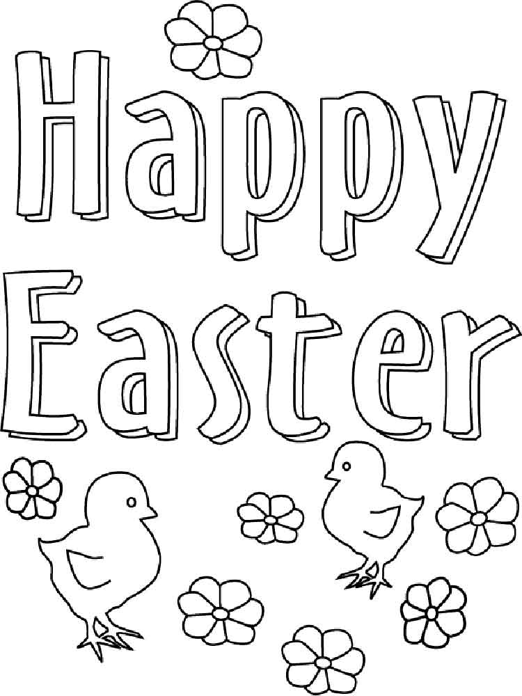 Happy Easter Sunday Coloring Page