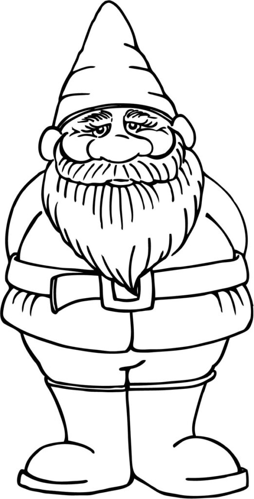 Happy Gnome Coloring Page