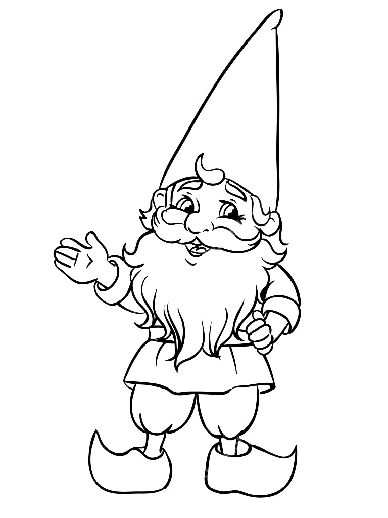 Happy Gnome Coloring Pages