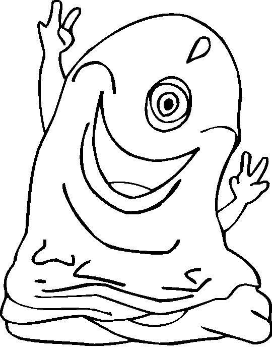 Happy One Eyed Monster Coloring Page