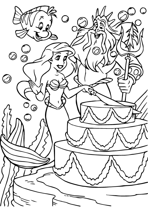Little Mermaid Party Coloring Page