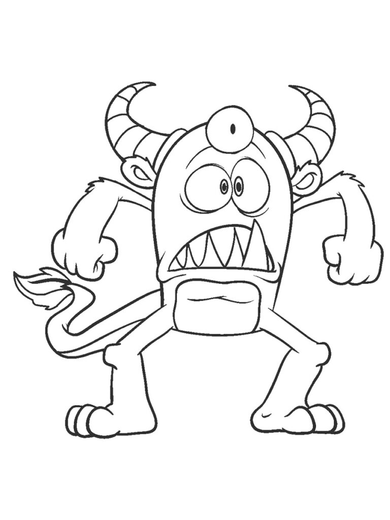Mean Monster Coloring Page