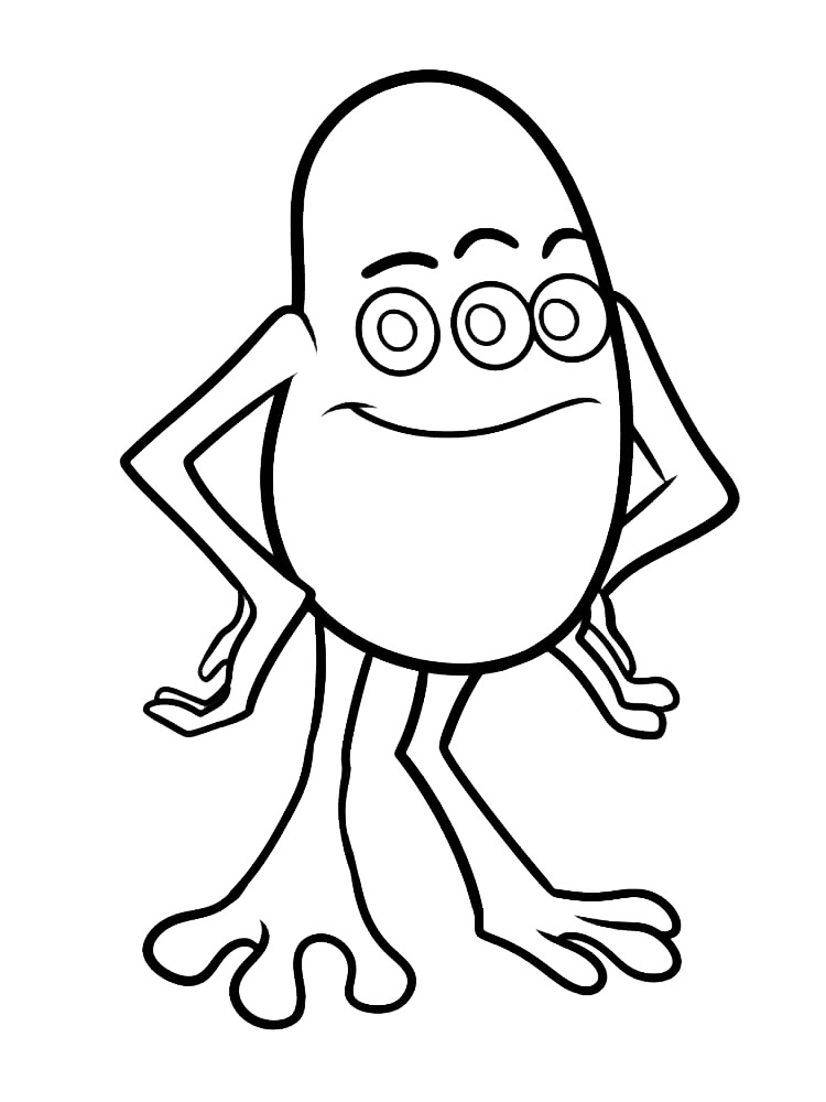 Monster With 3 Eyes Coloring Page
