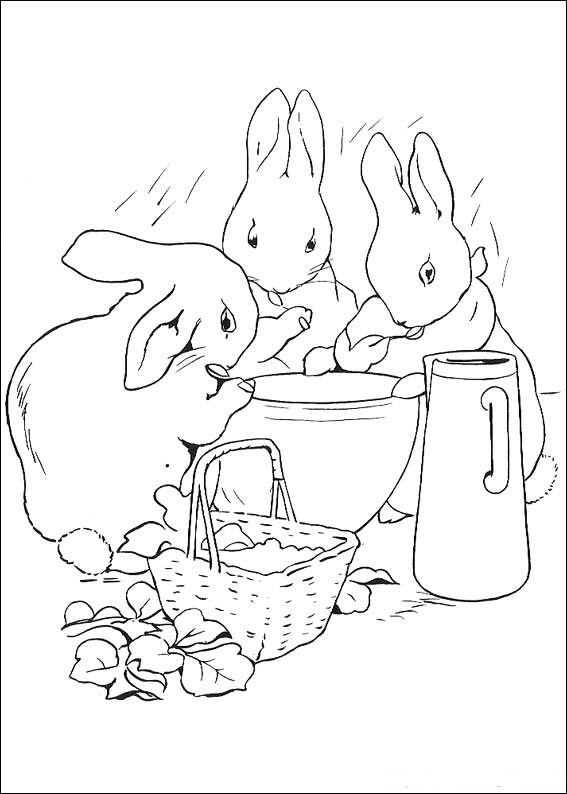 Peter Rabbit Eating Coloring Page
