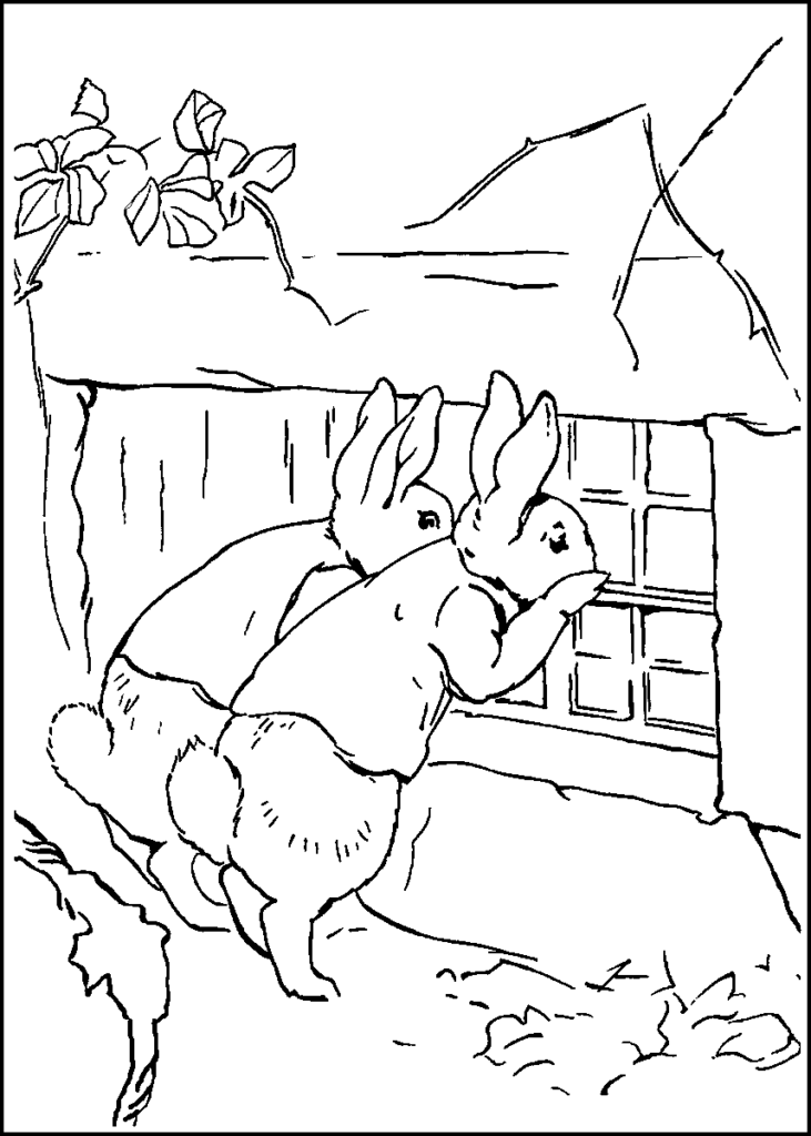 Peter Rabbit Looking Coloring Page