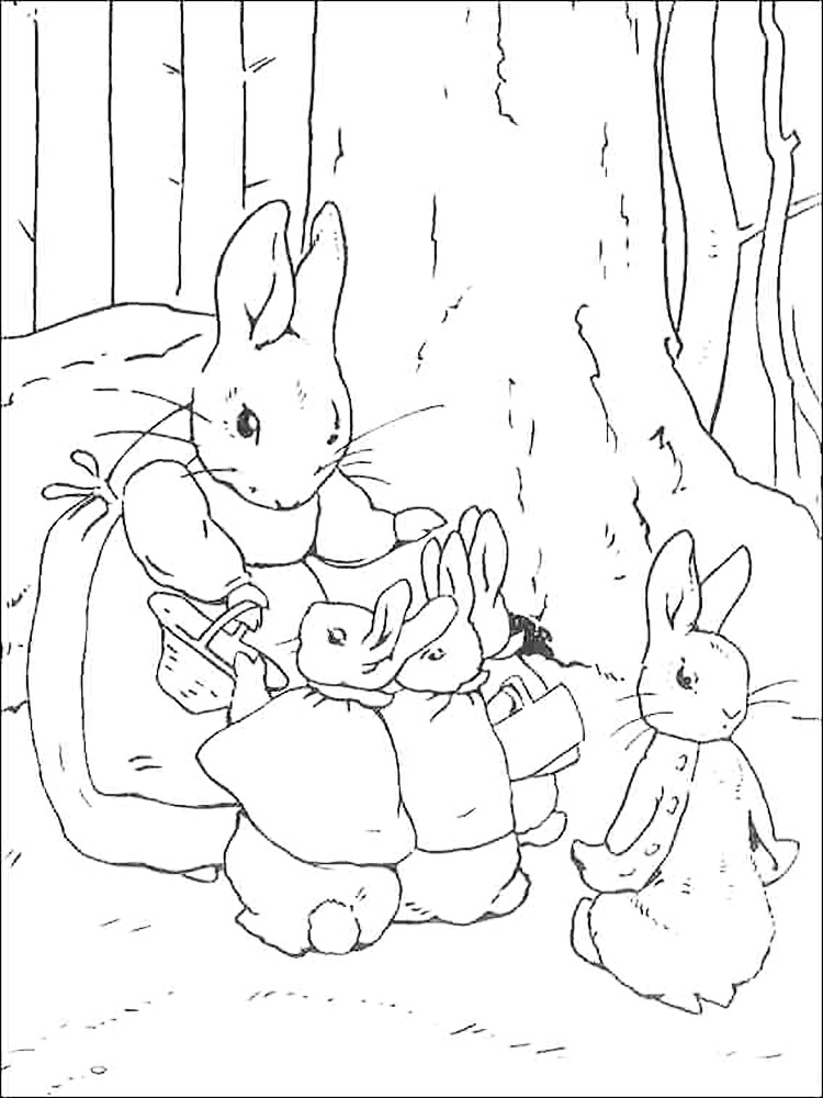 Peter Rabbit And Mother Coloring Page