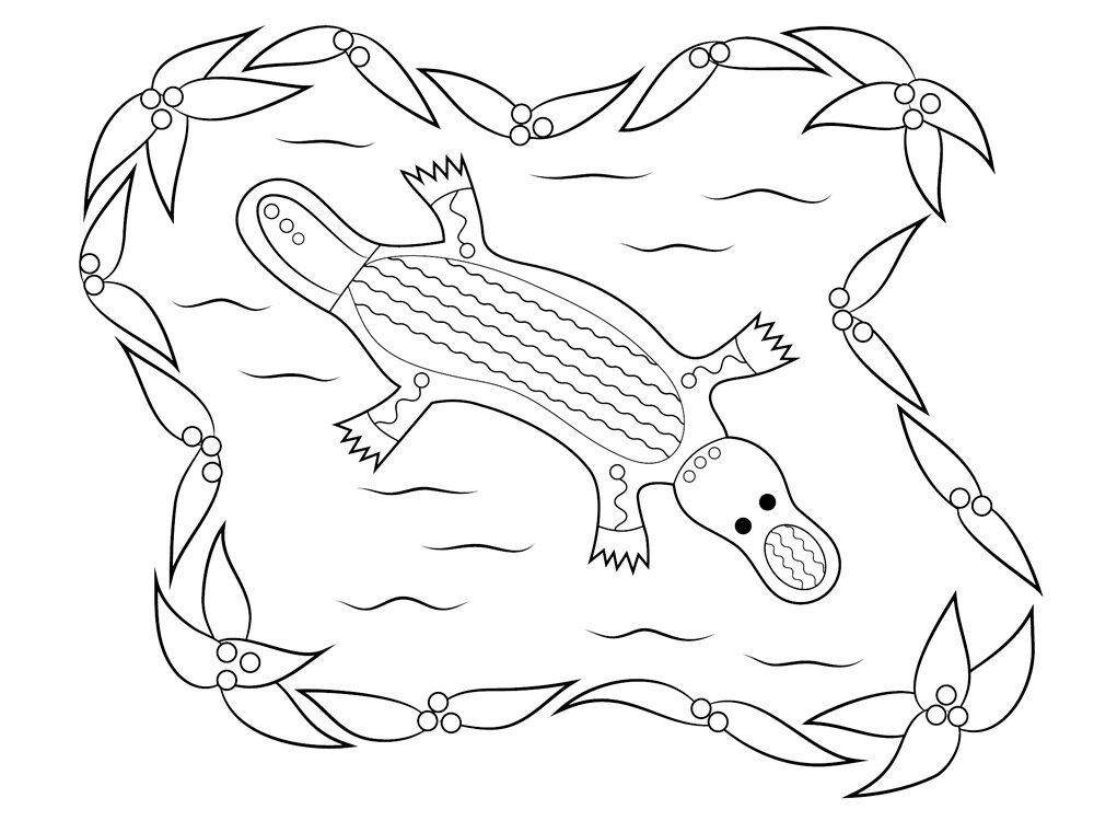 Platypus Design Coloring Page