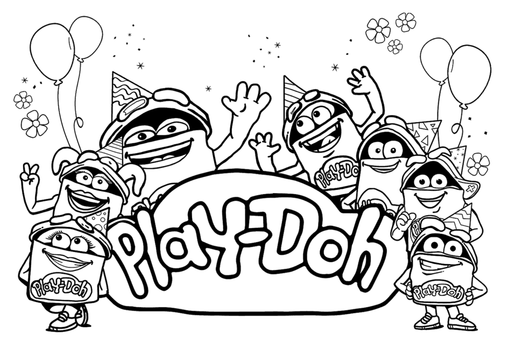 Play Doh Party Coloring Page