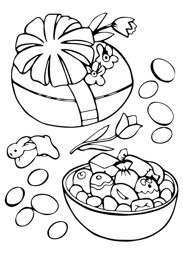 Pretty Easter Egg Gifts Coloring Page