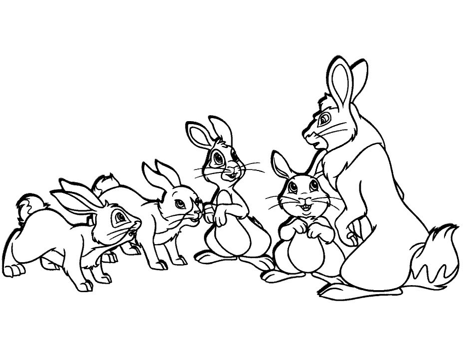 Rabbits Coloring Pages