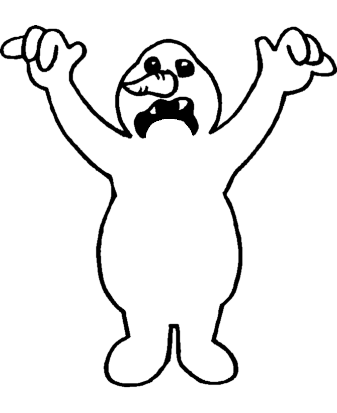 Snowman Monster Coloring Page