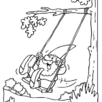 Swinging Gnome Coloring Page