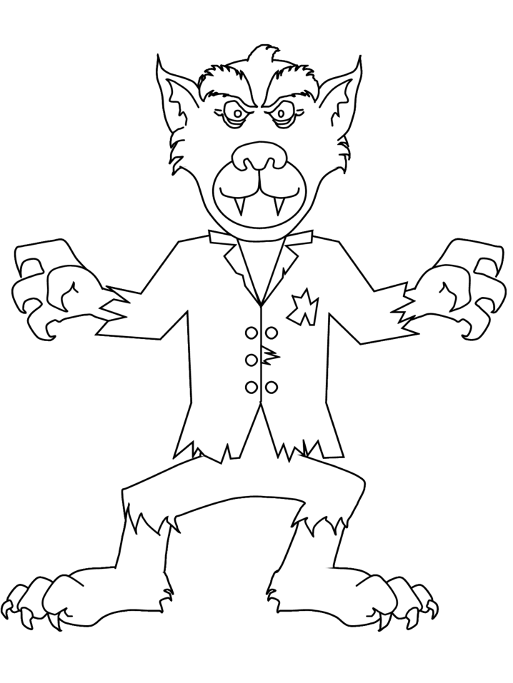 Wherewolf Monster Coloring Page