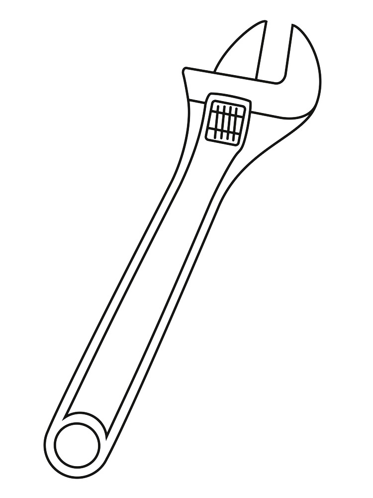 Adjustble Wrench Coloring Page